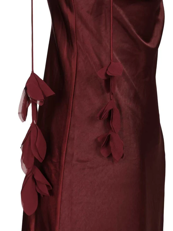 Self-Portrait Burgundy Midi Dress - Image 5