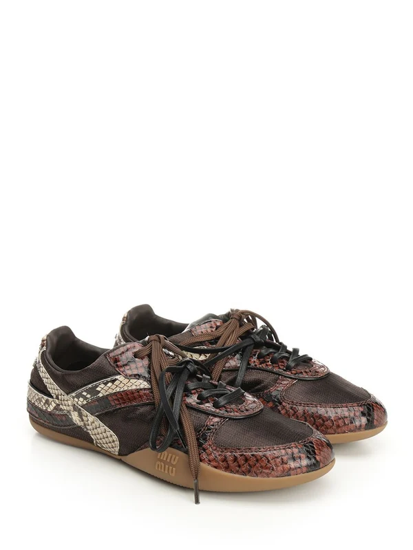 Miu Miu Brown Low Top Sneakers - Image 2