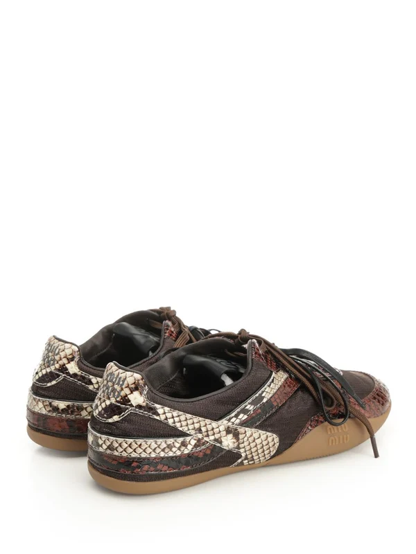 Miu Miu Brown Low Top Sneakers - Image 3