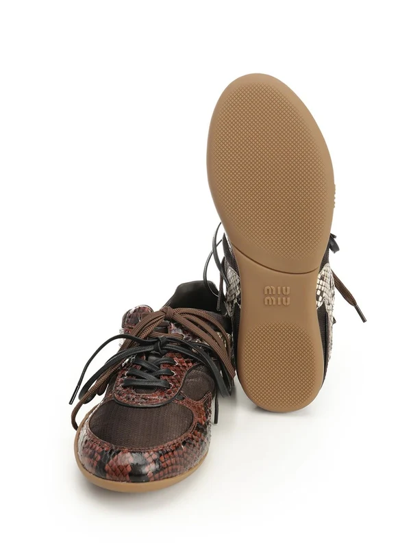 Miu Miu Brown Low Top Sneakers - Image 5