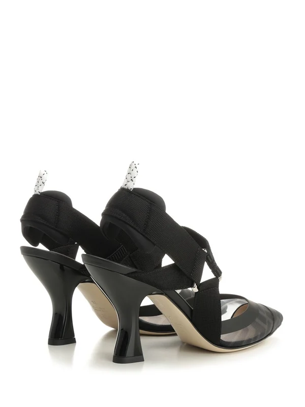 Fendi Black Slingback Heels - Image 3