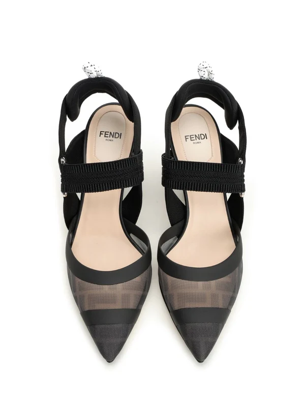 Fendi Black Slingback Heels - Image 5