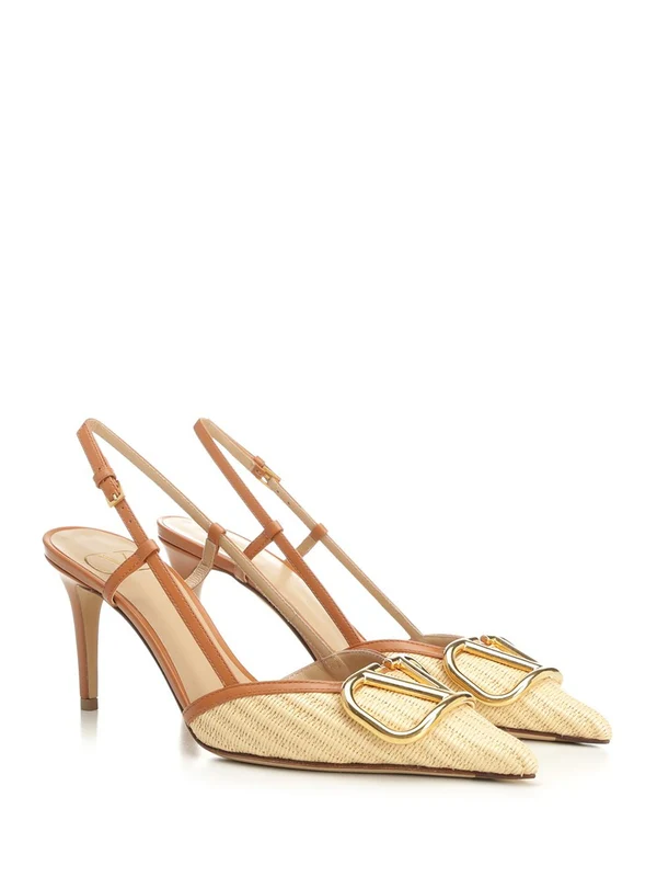 Valentino Beige Slingback Heels - Image 2