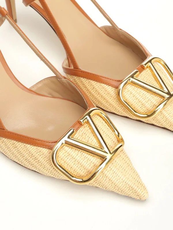 Valentino Beige Slingback Heels - Image 6