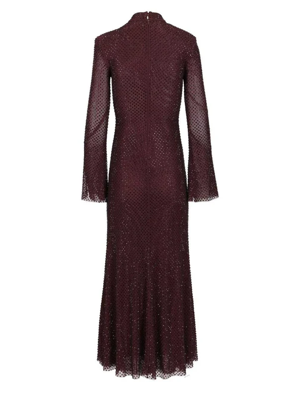 Self-Portrait Burgundy Midi Dress - Image 2