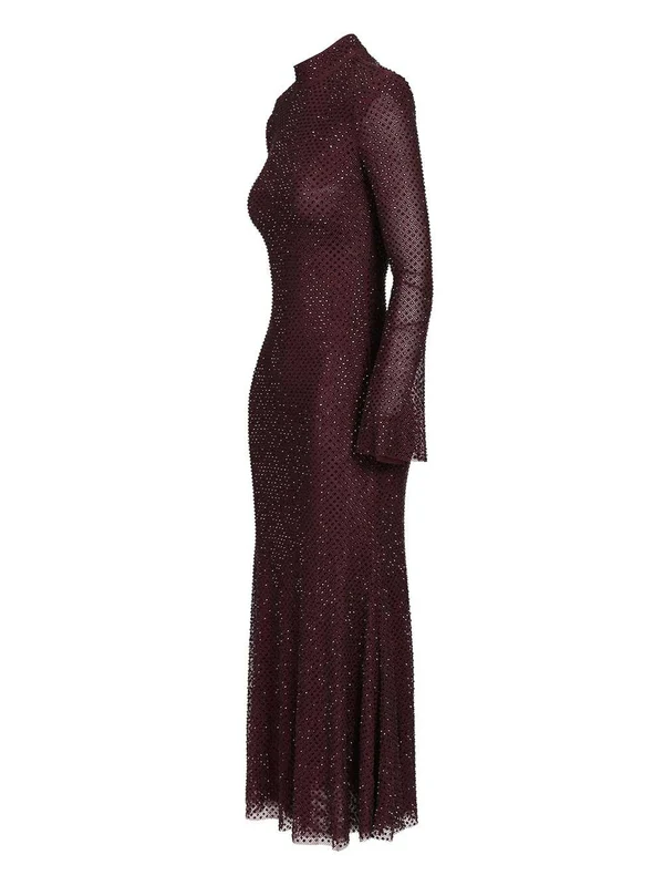 Self-Portrait Burgundy Midi Dress - Image 3