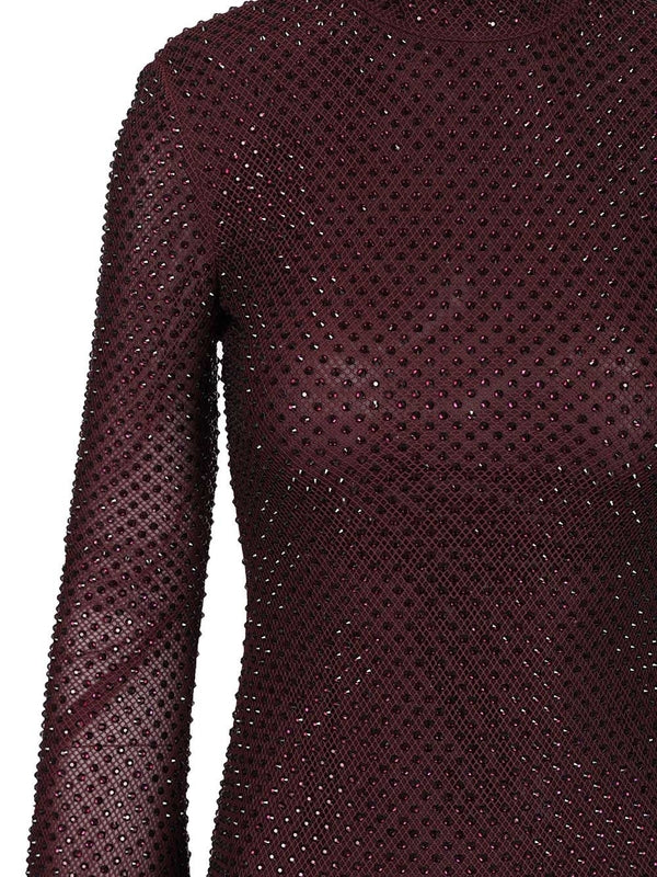 Self-Portrait Burgundy Midi Dress - Image 4