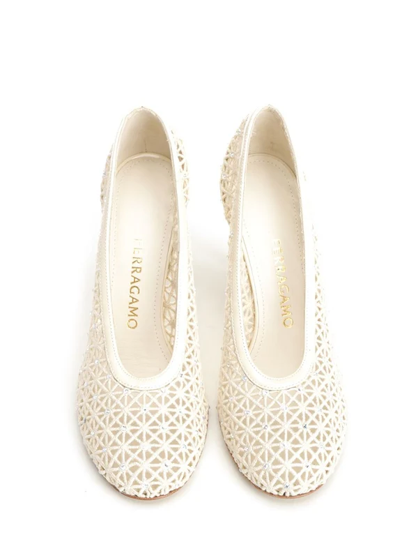 Ferragamo White Pumps Heels - Image 5