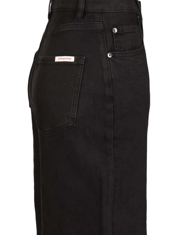 Self-Portrait Black Denim Pants - Image 3