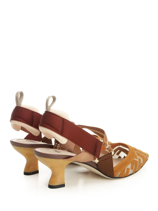Fendi Beige Slingback Heels - Image 3
