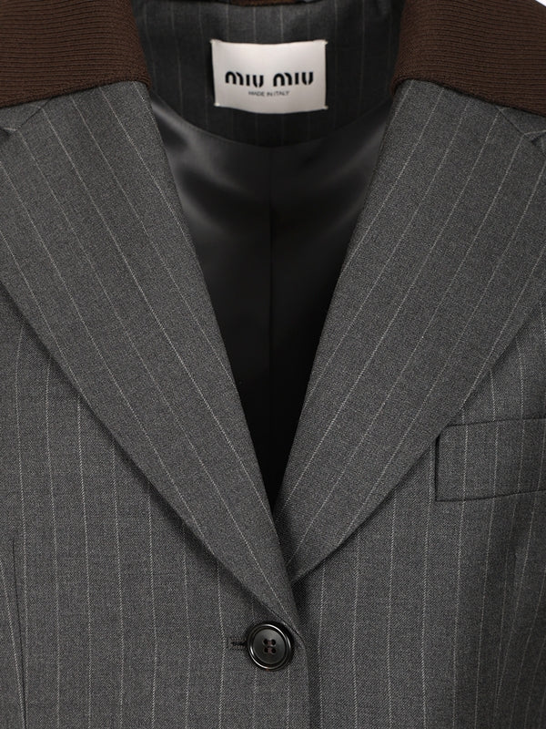 Miu Miu Grey Tailored Jackets - Image 4