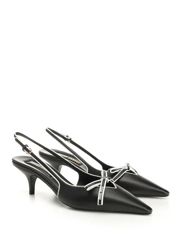 Miu Miu Black Slingback Heels - Image 2