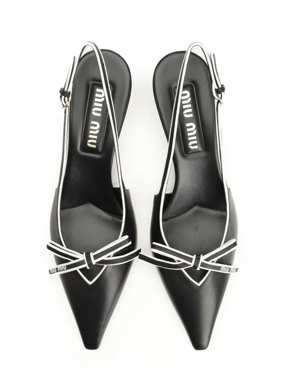 Miu Miu Black Slingback Heels - Image 5