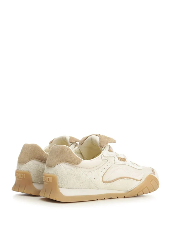Fendi Beige Low Top Sneakers - Image 3