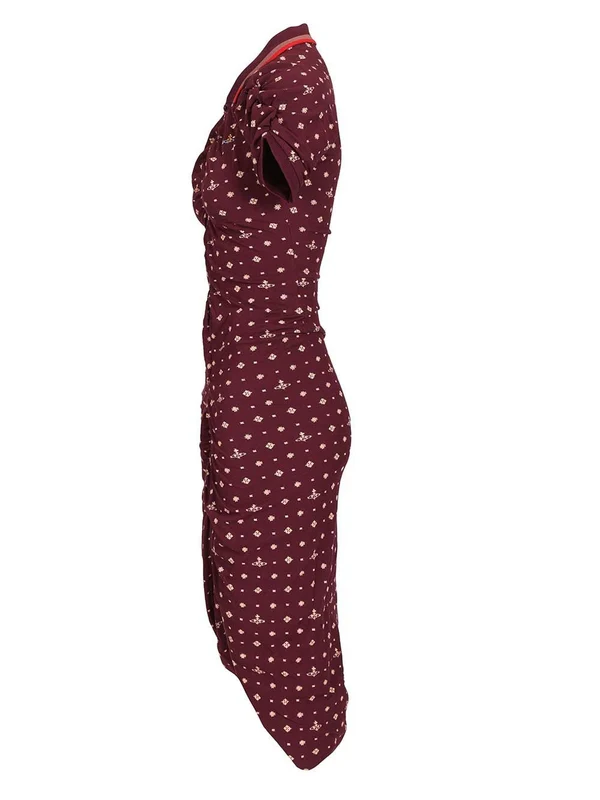 Vivienne Westwood Burgundy Midi Dress - Image 3