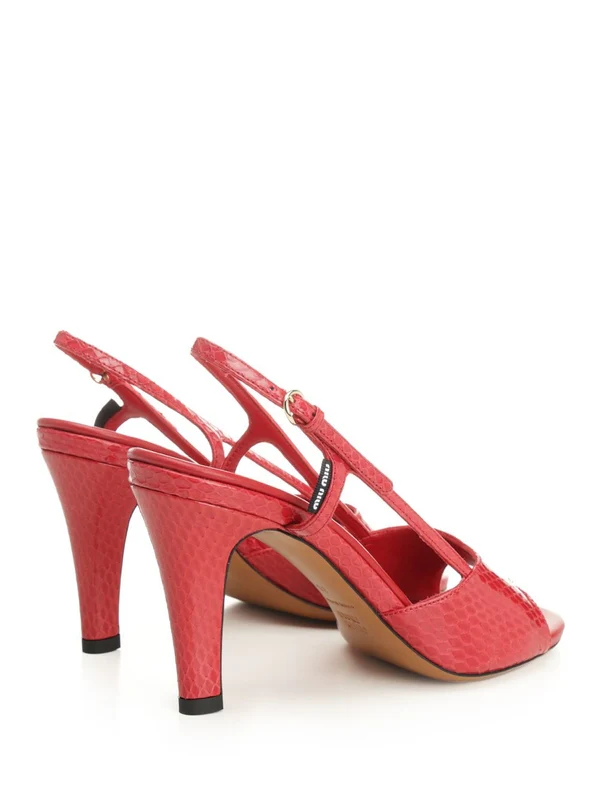 Miu Miu Red Slingback Heels - Image 3