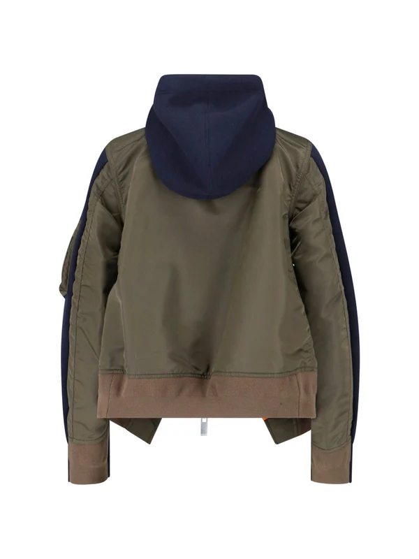 Sacai Navy Green Hoodies - Image 2