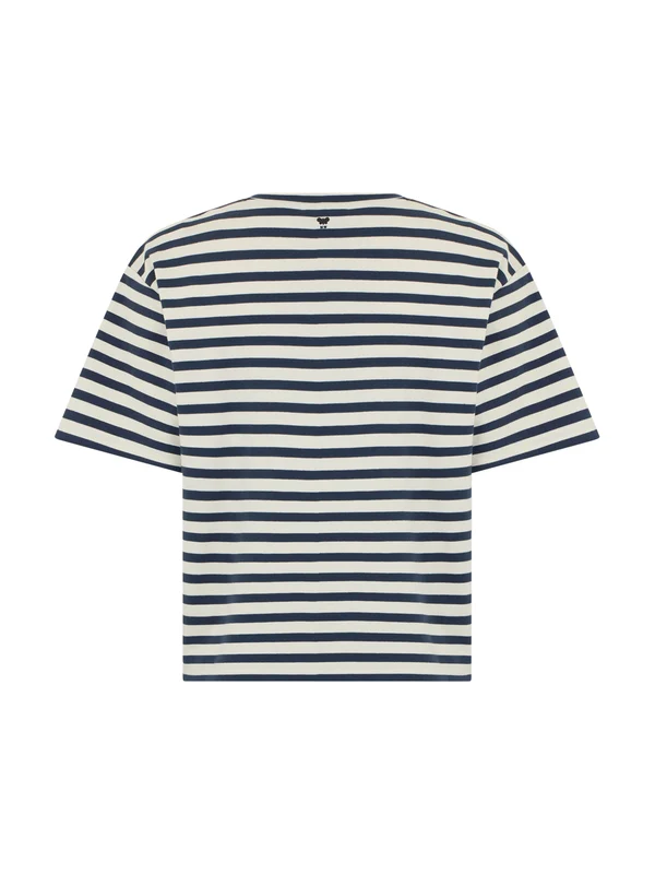 Weekend Max Mara Navy Striped Half Sleeve - Image 2