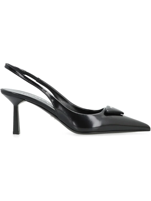 Prada Black Slingback Heels - Image 2