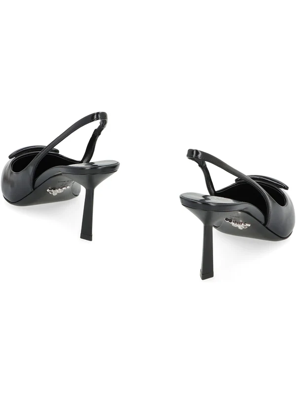 Prada Black Slingback Heels - Image 4
