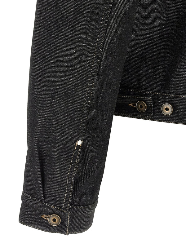 Stud Decoration Denim Trucker Jacket - Image 4