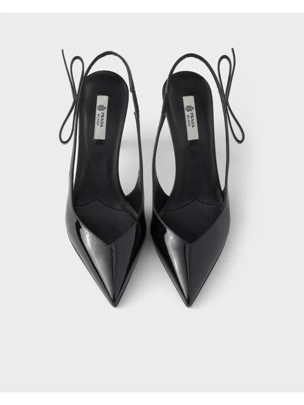 Prada Black Slingback Heels - Image 2