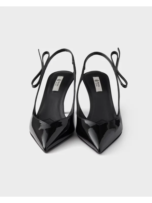 Prada Black Slingback Heels - Image 4
