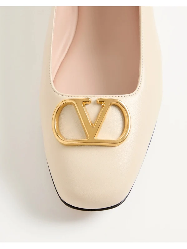 Valentino Ivory Flat Shoes - Image 3