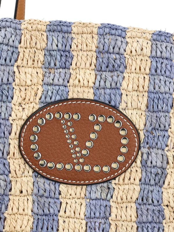 Valentino Beige Blue Tote Bags - Image 2