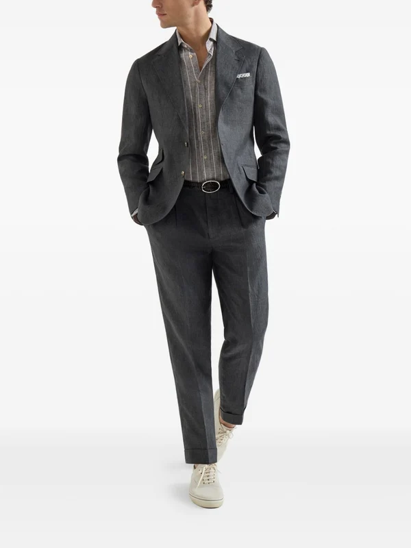 Brunello Cucinelli Brown Striped Shirts - Image 6