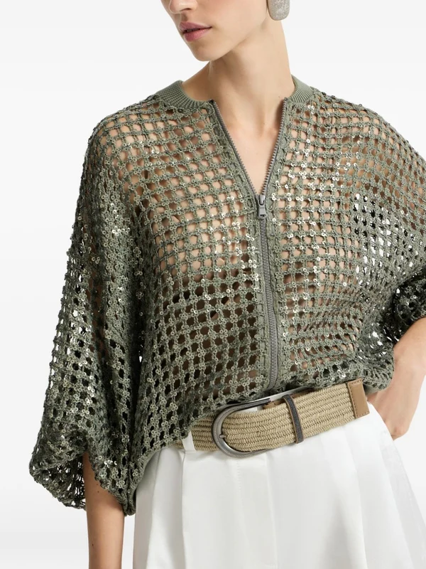 Brunello Cucinelli Green Cardigans - Image 4