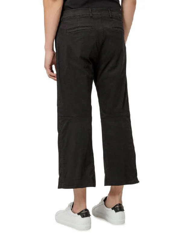 Black Regular Fit Crop Pants - Image 2