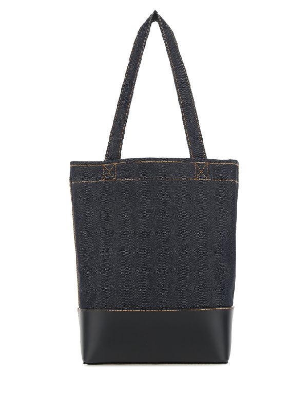 Axel Logo Printing Denim
  Leather Tote Bag - Image 3