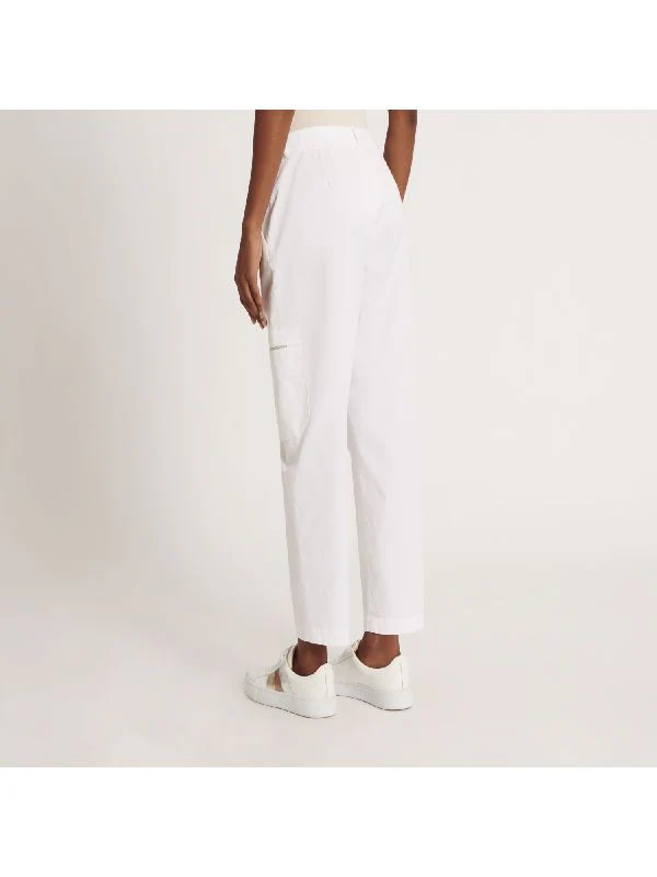 Stone Trim Pocket Cotton Tapered Pants - Image 3