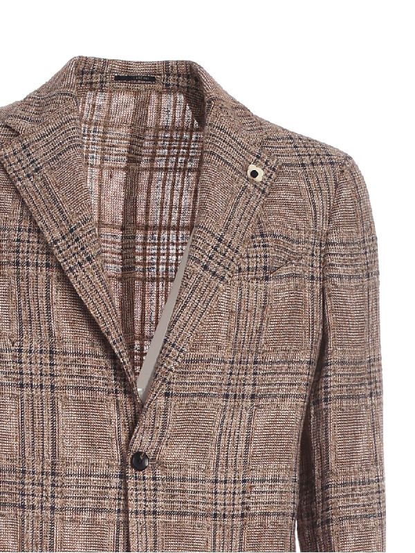 Boutonniere Check Pattern Single Jacket - Image 2