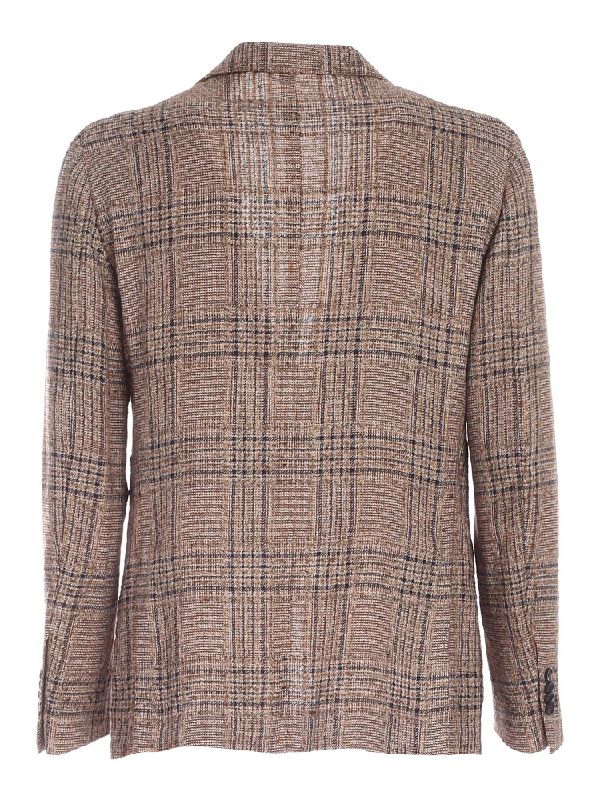Boutonniere Check Pattern Single Jacket - Image 3