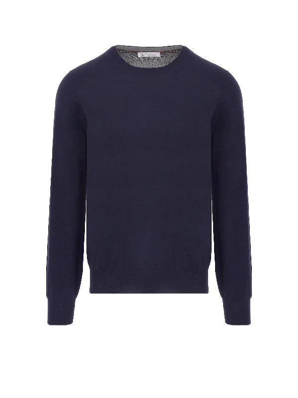 Navy Cashmere Silk Slim Knit - Image 2