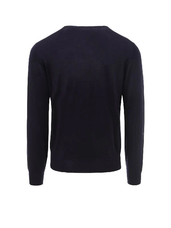 Navy Cashmere Silk Slim Knit - Image 3