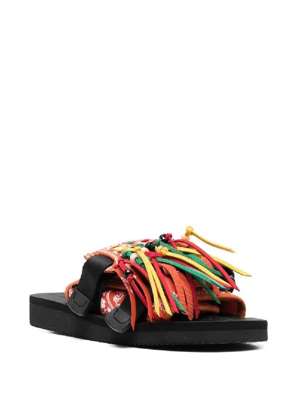 Multicolor Fringe Strap Slide - Image 2