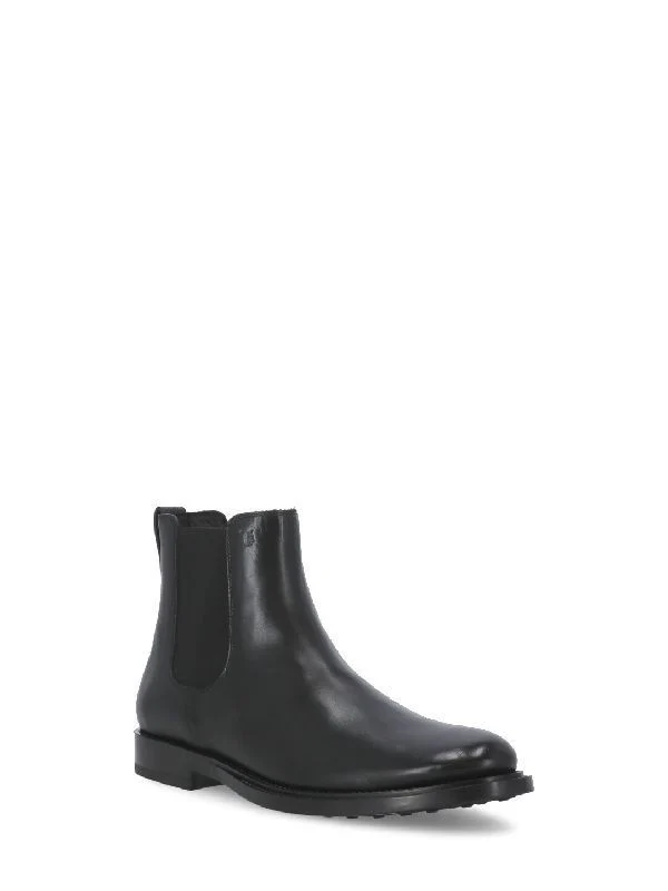 Pebble Sole Leather Chelsea Boots - Image 2