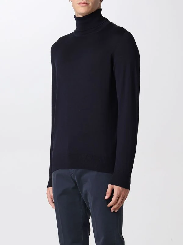 Black Cashmere Silk High-Neck Knit Top - Image 3
