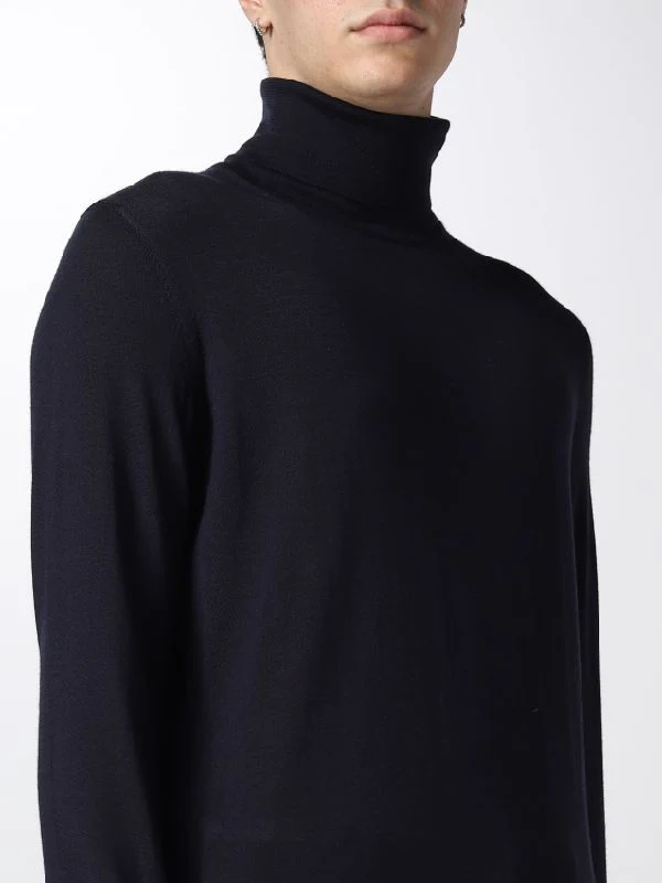 Black Cashmere Silk High-Neck Knit Top - Image 4