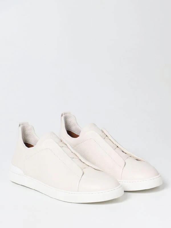 White Triple Stitch Sneakers - Image 2