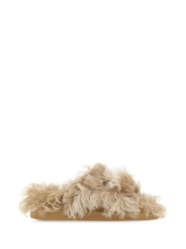 Shearling Slide Sandals - Image 2