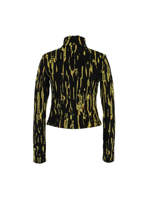 Graphic Pattern Highneck Crop Fit Top - Image 2