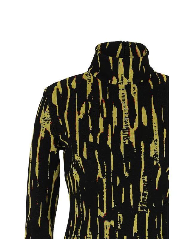 Graphic Pattern Highneck Crop Fit Top - Image 4