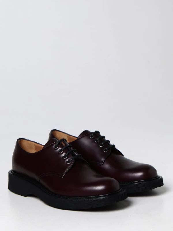 Burgundy Leather Lace-up Derby Shoes - Image 2