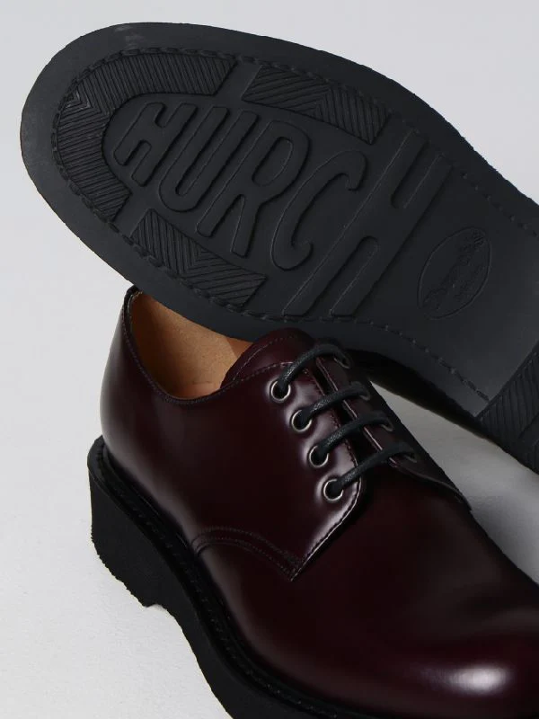 Burgundy Leather Lace-up Derby Shoes - Image 4