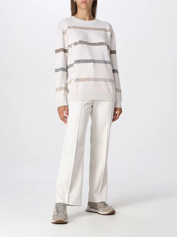 Seam Piping Line Cotton Stretch Pants - Image 2