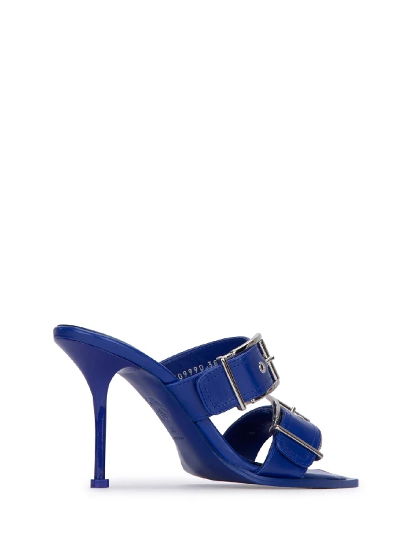 Buckle Detail Leather Sandal Heelss - Image 3